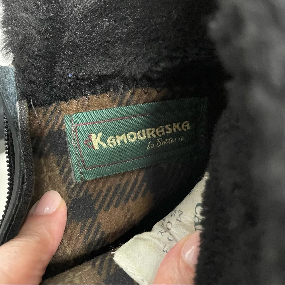 Kamouraska Boots Canada Zip Up Black Suede Winter Bailey Sz 7
